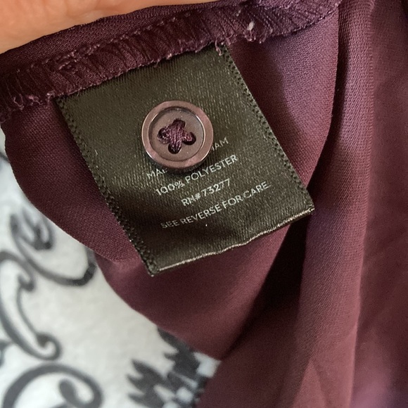 Simply Vera VeraWang | Women’s Plum Long Sleeve Bell Sleeve Blouse - Picture 7 of 8